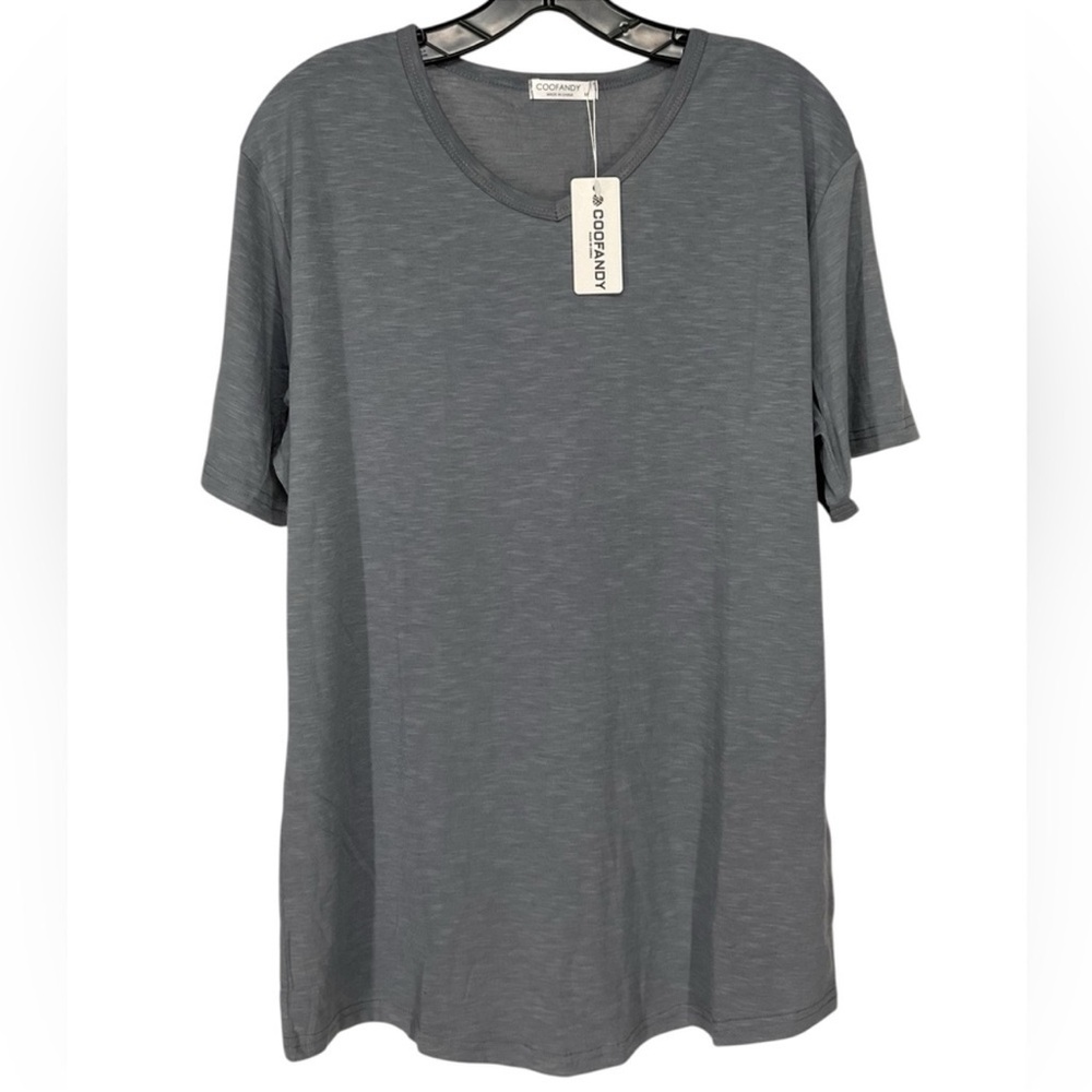 COOFANDY / Gray Slim Fit T-Shirt / Medium / Minimalist Casual Modern